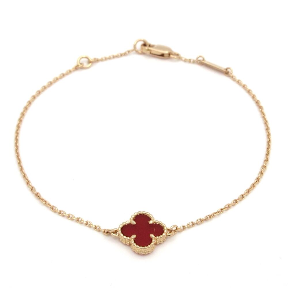 Van Cleef & Arpels Sweet Alhambra Bracelet 18K Rose Gold Carnelian